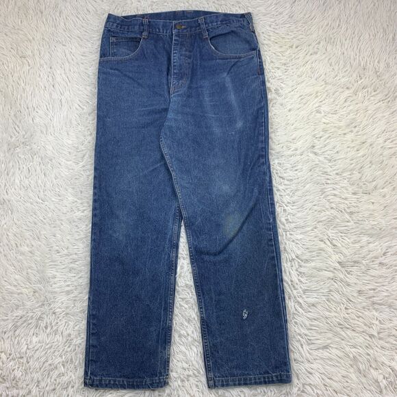 Rasco FR Jeans Mens 33x29 Blue Pants Flame Resistant Grunge Denim Tag 34x30 - Picture 1 of 14